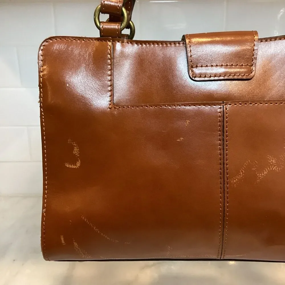 Patricia Nash Bag Purse Handbag Leather Pocketbook Rienzo Satchel Brown Bag